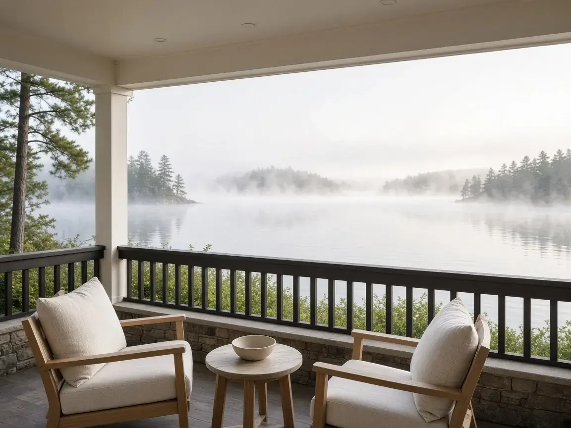 Private balcony overlooking water