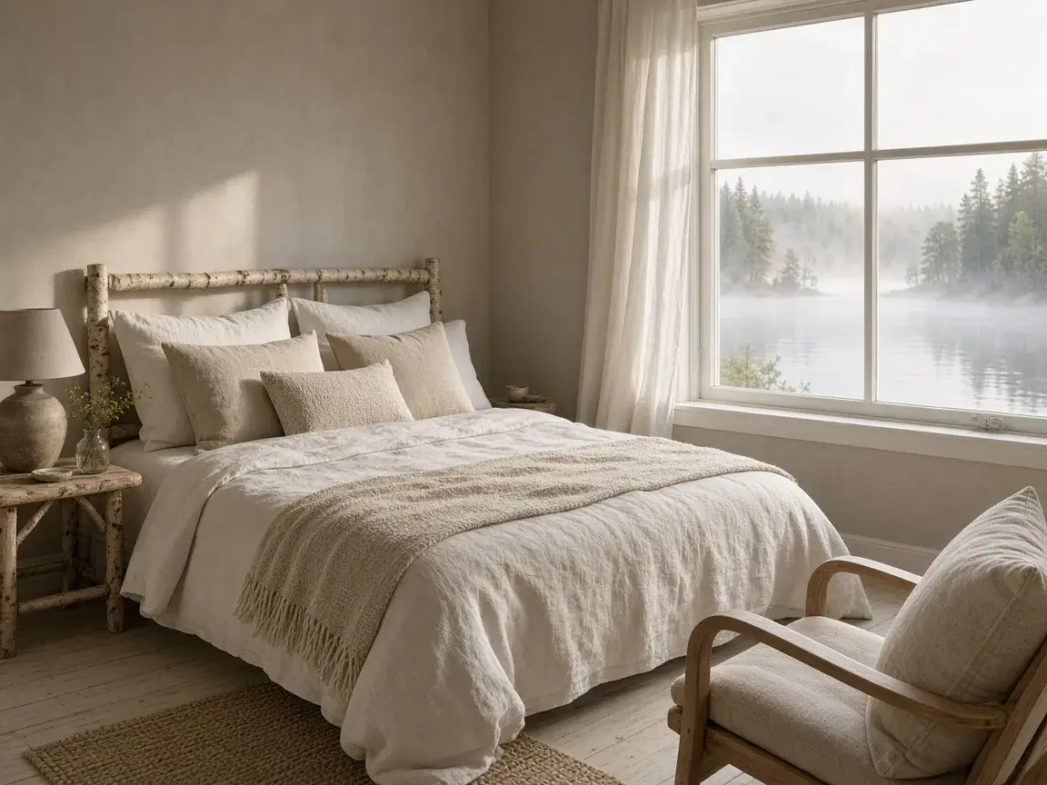 Lake-facing guest room